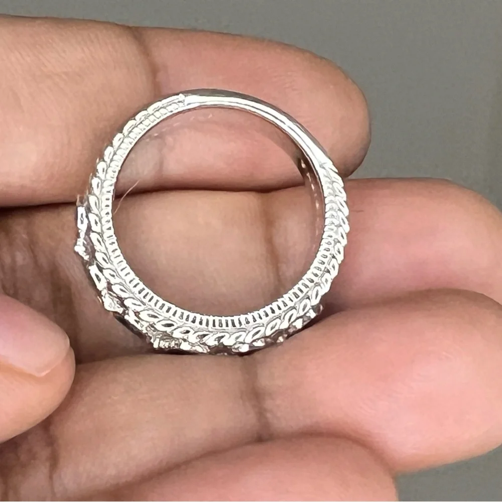 Rare Judith Ripka Silver Ring with Sapphires - Picture 6 of 9
